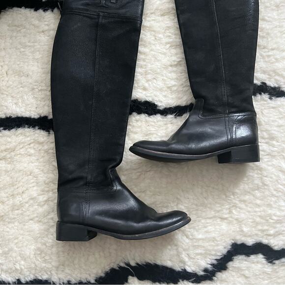Tory Burch Simone Black Over-the-Knee Riding Boots - Picture 3 of 12